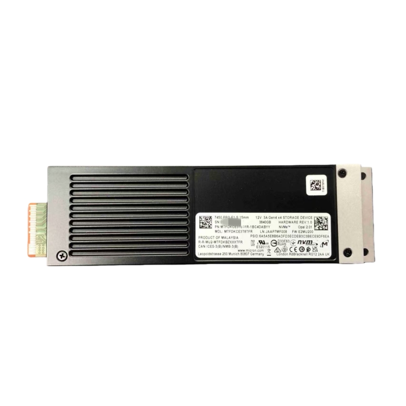 Disque SSD serveur Micron MTFDKCE3T8TFR-1BC4DABYY 3,84 To E1.S EDSFF série 7450 PCIe4 NVMe d'entreprise